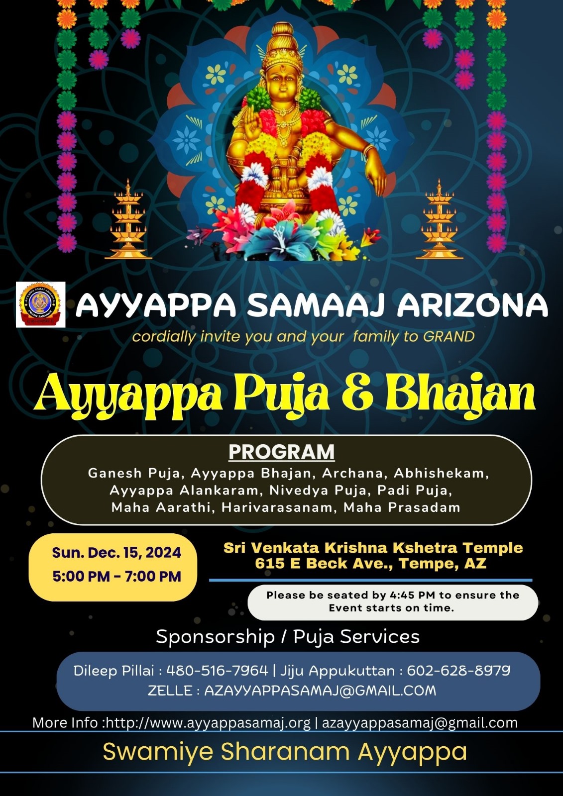 Ayyappa Mandala Puja Event Poster